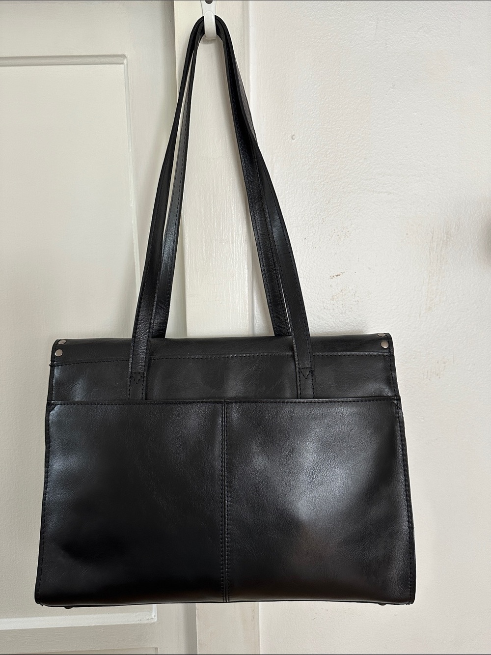 Patricia Nash Verbania Black Stud-Trim Leather Satchel/Shoulder Bag - Picture 2 of 12